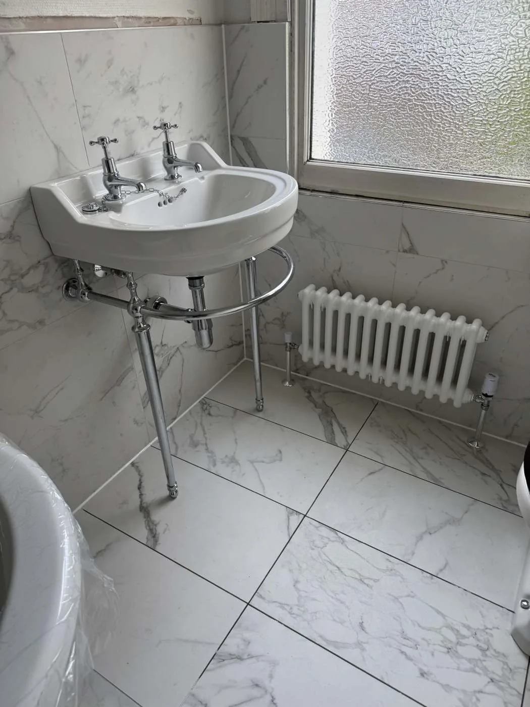 Designer washbasin bathroom renovation Hertfordshire